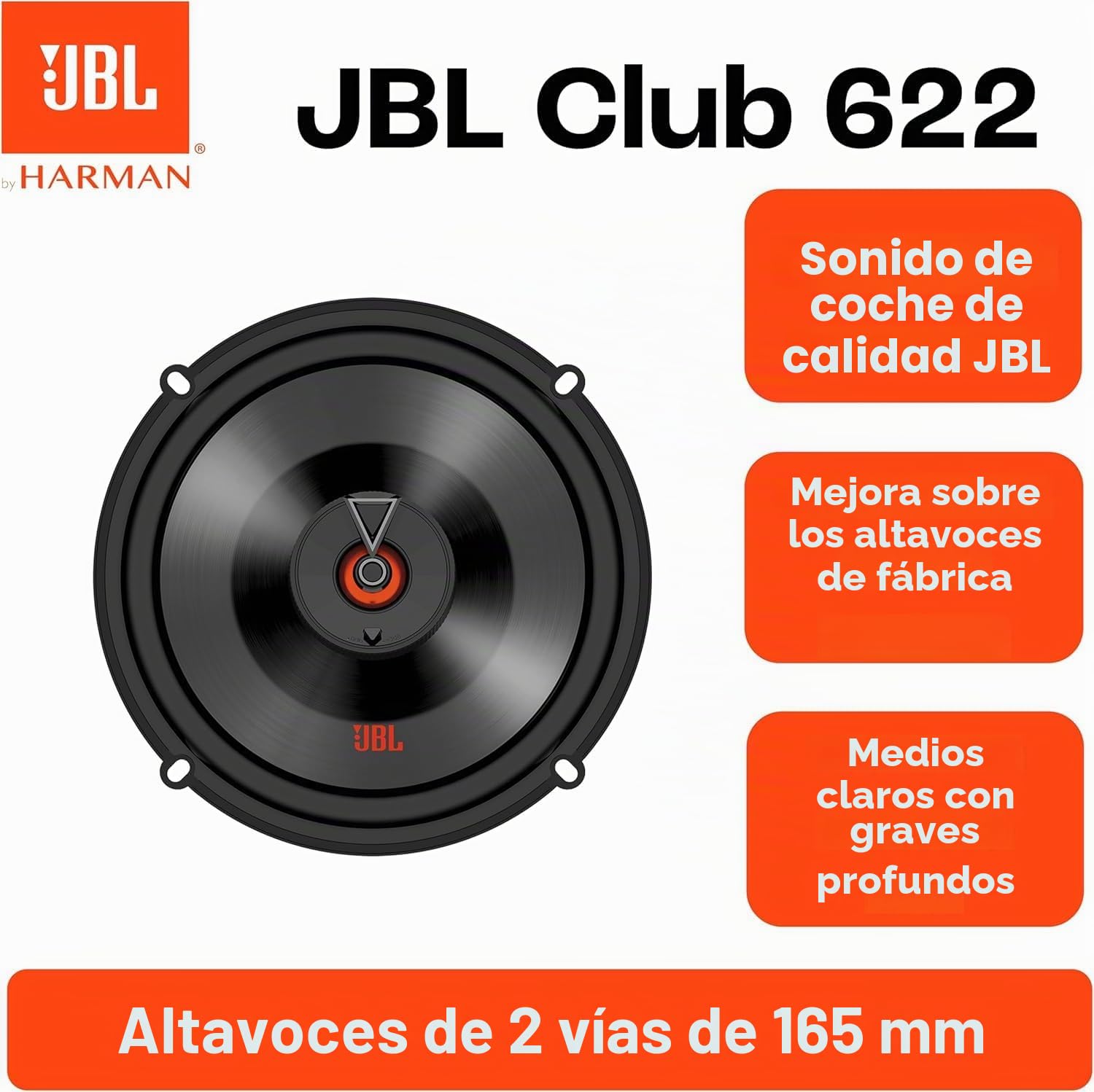 JBL Club 622 Juego de altavoces coche de 2 vías de Harman Kardon